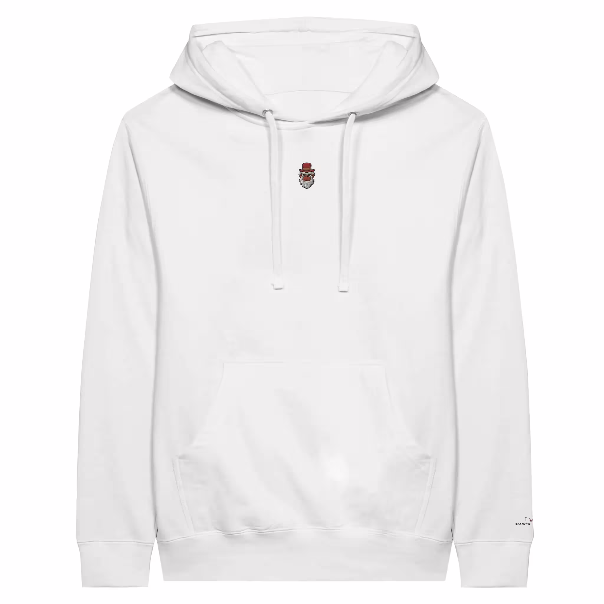 TWG Center logo embroidered hoodie in white