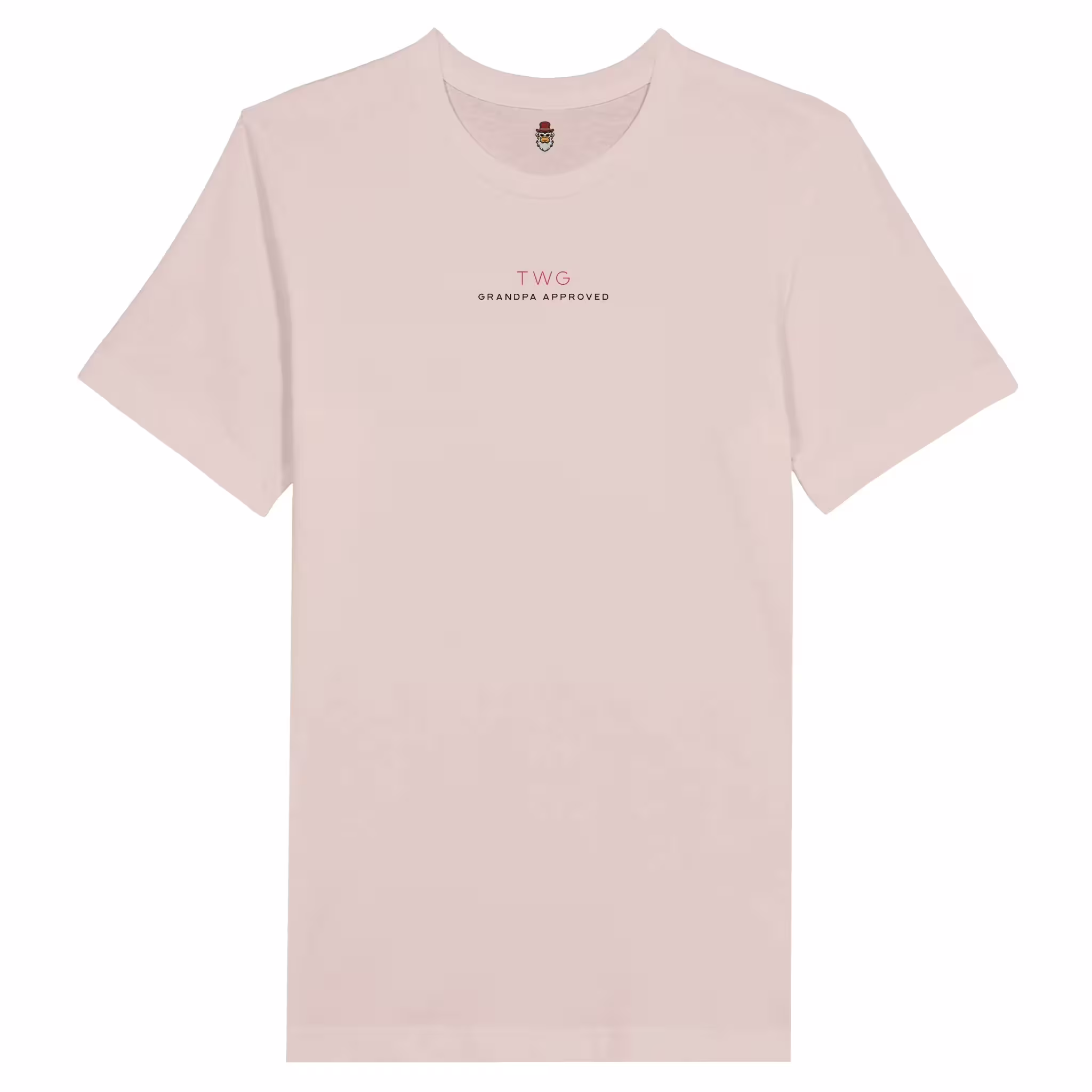 photo of the back in my day tee in soft pink